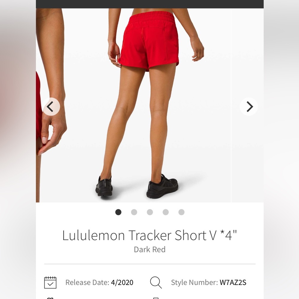 Lululemon Tracker V Shorts in Dark Red